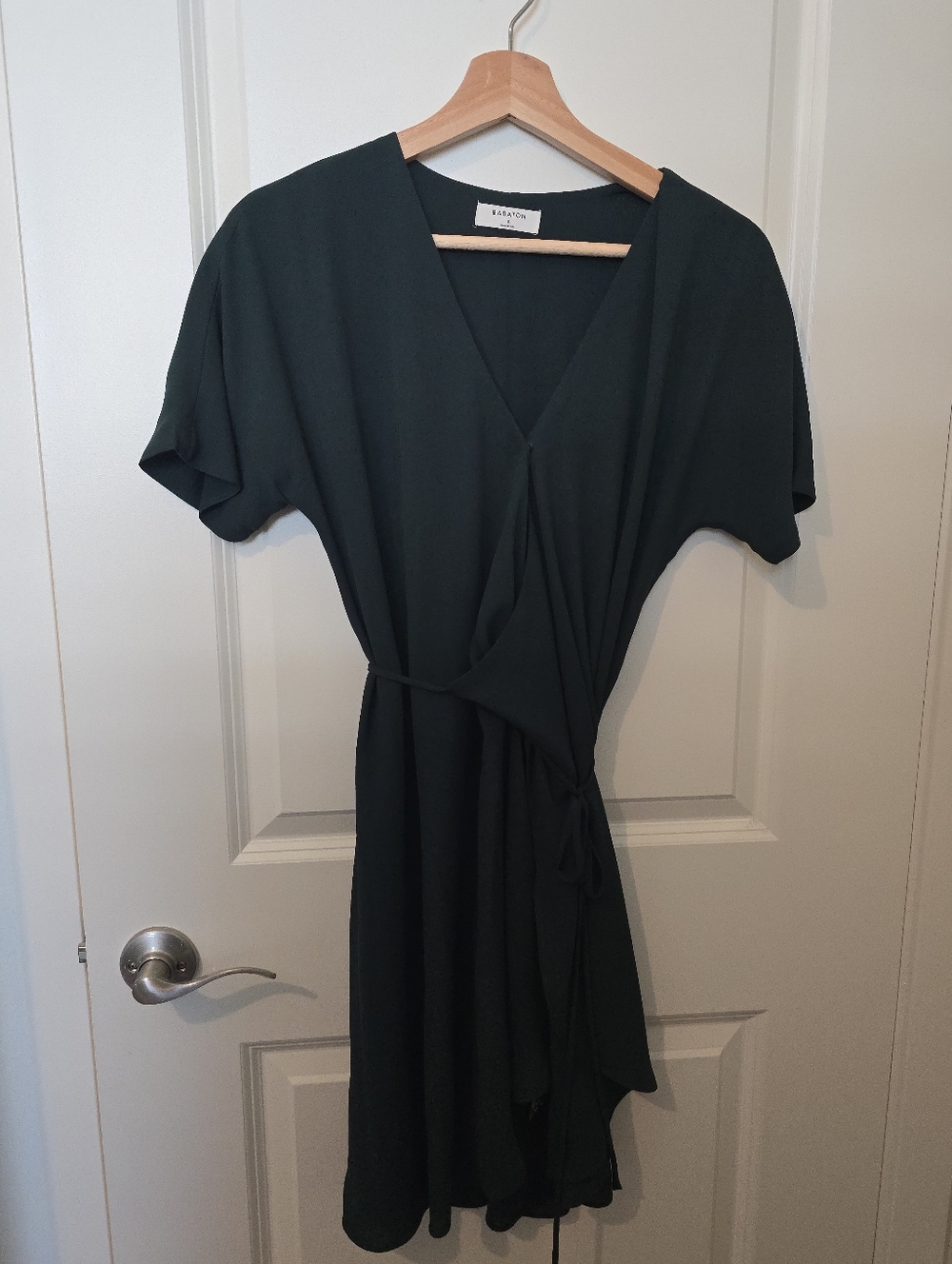 ARITZIA BABATON Dark Green Wrap Dress